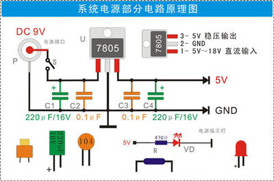 7805穩壓電路中電容的作用