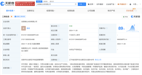 中國(guó)水務(wù)投資集團(tuán)沈陽(yáng)新公司成立，1.15億注冊(cè)資本助力智能水務(wù)系統(tǒng)開發(fā)